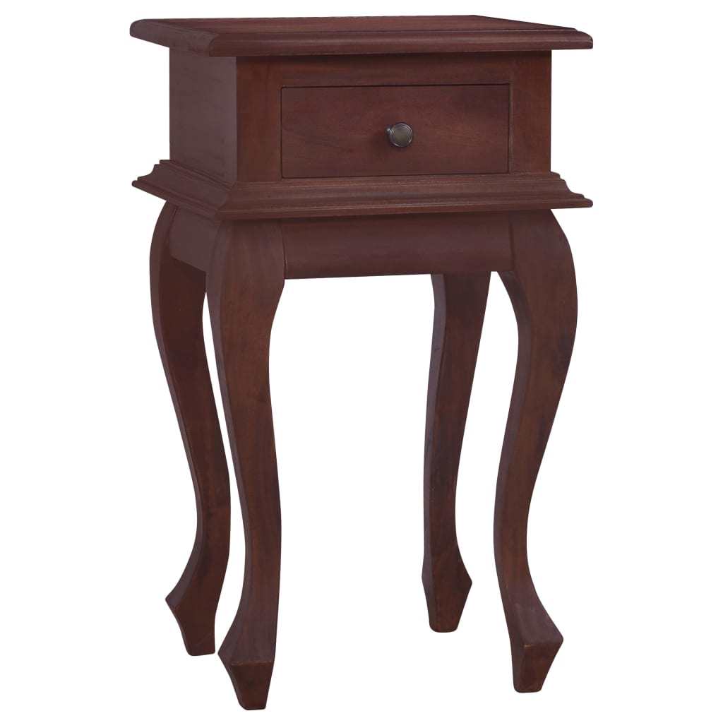 Bedside Table Classical Brown 13.8"x11.8"x23.6" Solid Mahogany Wood