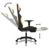 Gaming Chair with Footrest Black and Yellow Fabric