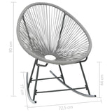 Outdoor Rocking Moon Chair Gray Poly Rattan