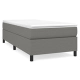 Box Spring Bed Frame Dark Gray 39.4"x74.8" Twin Fabric