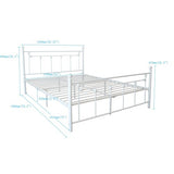 Metal Bed Frame with Headboard and Footboard