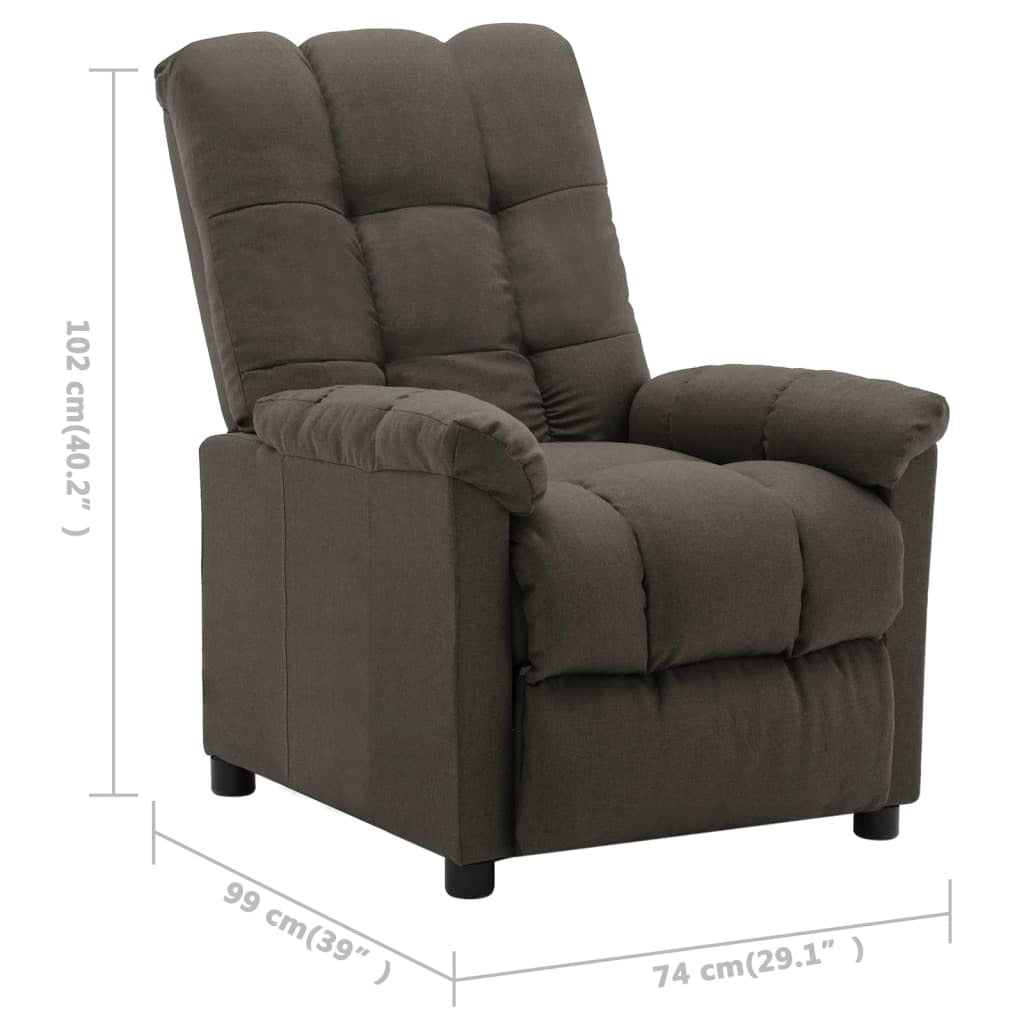 Recliner Taupe Fabric