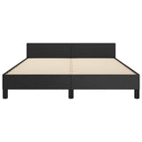 Bed Frame with Headboard Black 59.8"x79.9" Queen Faux Leather