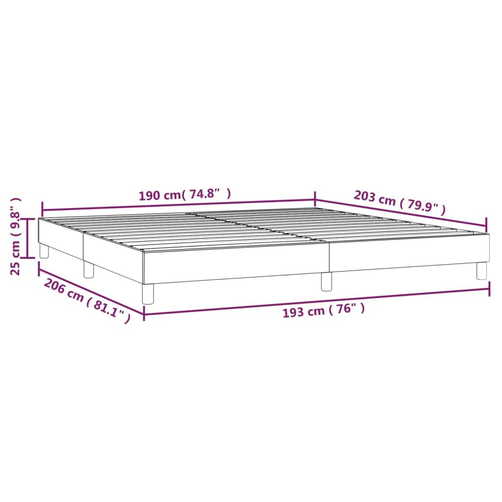 Box Spring Bed Frame Light Gray 76"x79.9" King Fabric