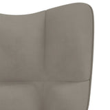 Rocking Chair Light Gray Velvet