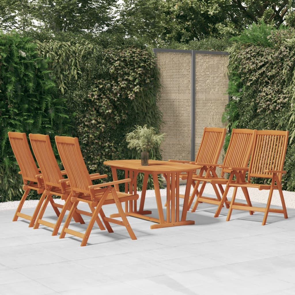 Folding Patio Chairs 6 pcs Solid Wood Eucalyptus