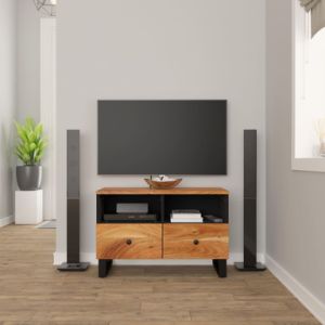 TV Stand 27.6"x13"x18.1" Solid Wood Acacia