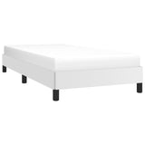 Bed Frame White 39.4"x74.8" Twin Faux Leather