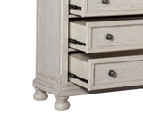 Wire-Brushed White Finish 1pc Chest of Drawers with Ball Bearing Glides