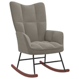 Rocking Chair with Ottoman Light Gray Velvet