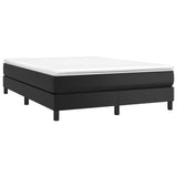 Box Spring Bed with Mattress Black 59.8"x79.9" Queen Faux Leather