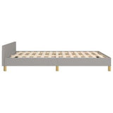 Bed Frame with Headboard Light Gray 59.8"x79.9" Queen Fabric