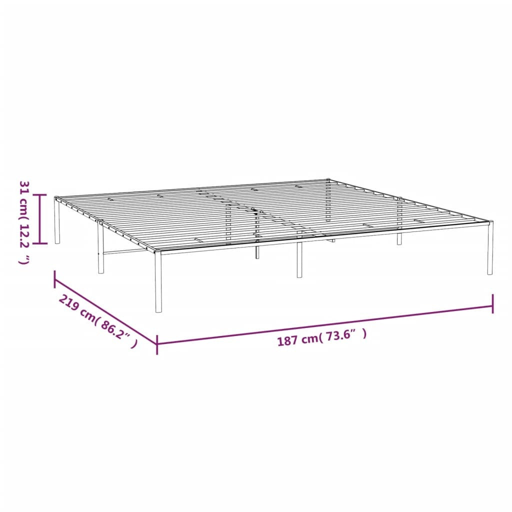 Metal Bed Frame White 72"x83.9"