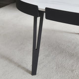 Modern coffee table,black metal frame with sintered stone tabletop