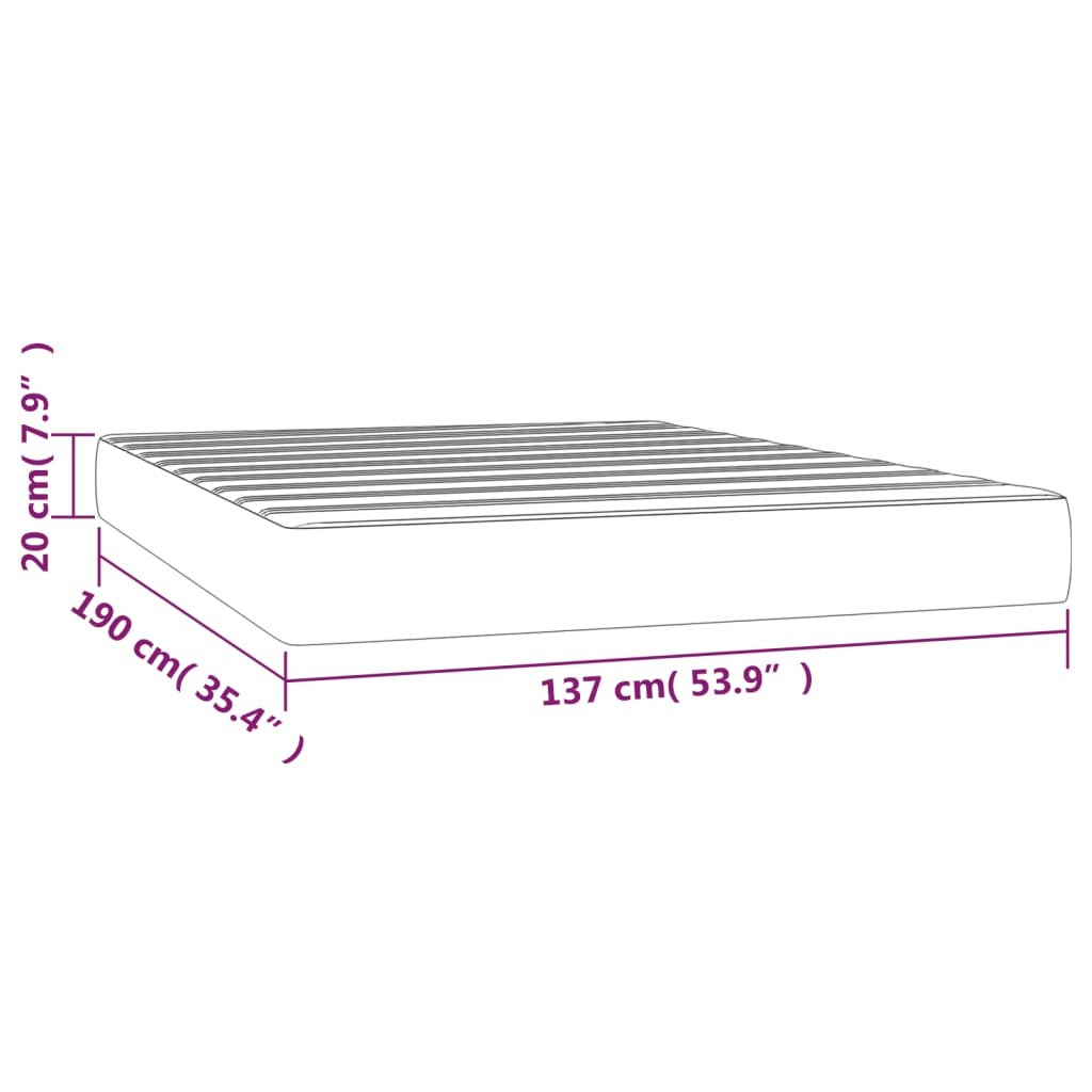 Pocket Spring Bed Mattress Dark Gray 53.9"x74.8"x7.9" Full Fabric