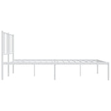 Metal Bed Frame with Headboard White 72"x83.9"