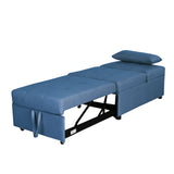 Folding Ottoman Sofa Bed Blue