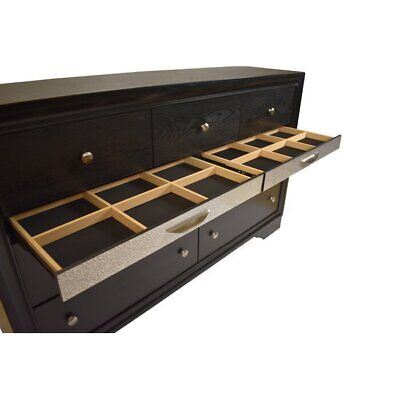 Traditional Matrix Queen 6 Pc Storage Bedroom set made with Wood in Black