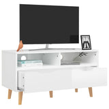 TV Cabinet High Gloss White 35.4"x15.7"x19.1" Engineered Wood