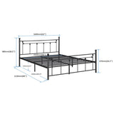 Metal Bed Frame with Headboard and Footboard