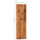 Wall-mounted Coat Racks 2 pcs 14.2"x1.2"x43.3" Solid Acacia Wood