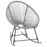 Outdoor Rocking Moon Chair Gray Poly Rattan