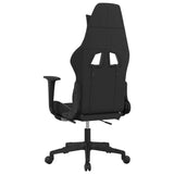 Gaming Chair with Footrest Black and White Fabric