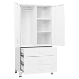 Industrial Wardrobe White 35.4"x19.7"x70.9" Metal