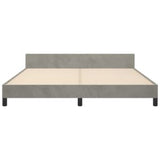 Bed Frame with Headboard Light Gray 76"x79.9" King Velvet