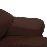 Swivel Recliner with Ottoman Brown Faux Leather and Bentwood