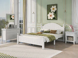 4 Pieces Traditional Concise Style White Bedroom Sets, Nightstand+ Dresser+