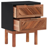 Nightstands 2 pcs 15.7"x11.8"x20.9" Solid Acacia Wood and MDF