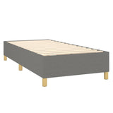 Box Spring Bed Frame Dark Gray 39.4"x74.8" Twin Fabric