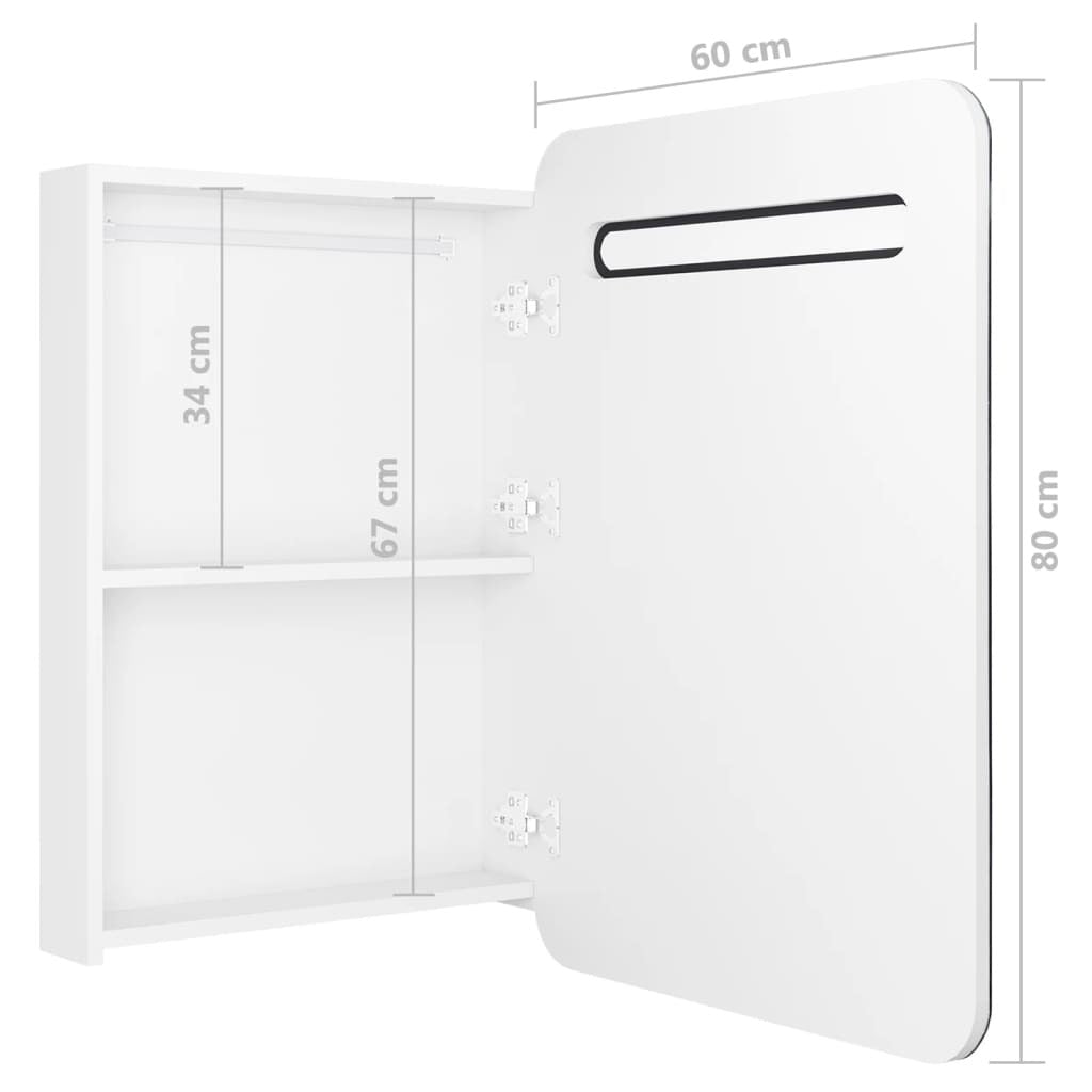 LED Bathroom Mirror Cabinet Shining White 23.6"x4.3"x31.5"