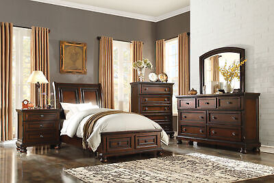 Transitional Bedroom 1pc Chest of Five Drawers Bun Feet Brown Cherry Finish