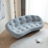 Modern Curved living room sofa ; gray