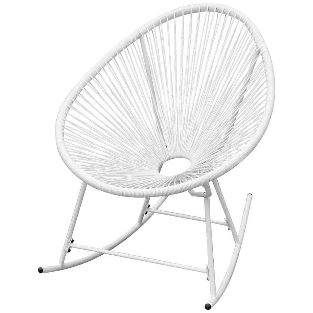 Outdoor Rocking Chair White Poly Rattan