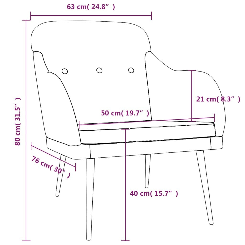 Armchair Dark Gray 24.8"x29.9"x31.5" Fabric