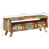 TV Cabinet Multicolor 43.3"x11.8"x15.7" Solid Reclaimed Wood