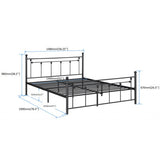 Metal Bed Frame with Headboard and Footboard