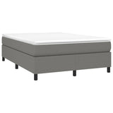 Box Spring Bed with Mattress Dark Gray 53.9"x74.8" Fabric