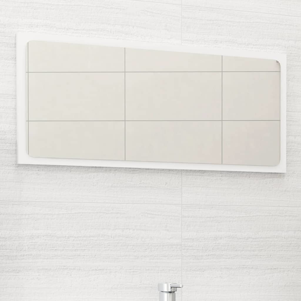 Bathroom Mirror White 31.5"x0.6"x14.6" Engineered Wood