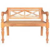 Batavia Bench 38.6" Solid Mahogany Wood Light Brown