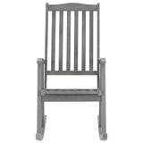 Rocking Chair with Cushions Gray Solid Acacia Wood