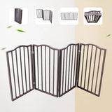 Pet Gate – Dog Gate for Doorways;  Stairs or House – Freestanding;  Folding ;  Dark brown; Arc Wooden