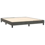 Box Spring Bed Frame Dark Gray 76"x79.9" King Velvet