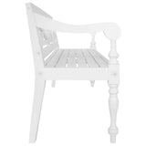 Batavia Bench 48.4" Solid Mahogany Wood White