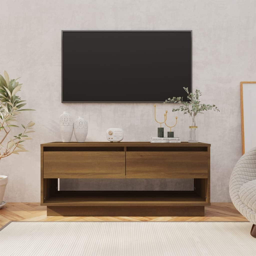 TV Cabinet Brown Oak 40.2"x16.1"x17.3" Engineered Wood