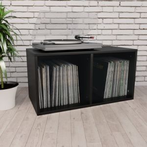 Vinyl Storage Box Black 28"x13.4"x14.2" Engineered Wood