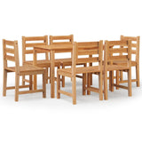 7 Piece Patio Dining Set Solid Wood Teak